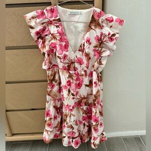 Abercrombie floral flutter sleeve babydoll dress